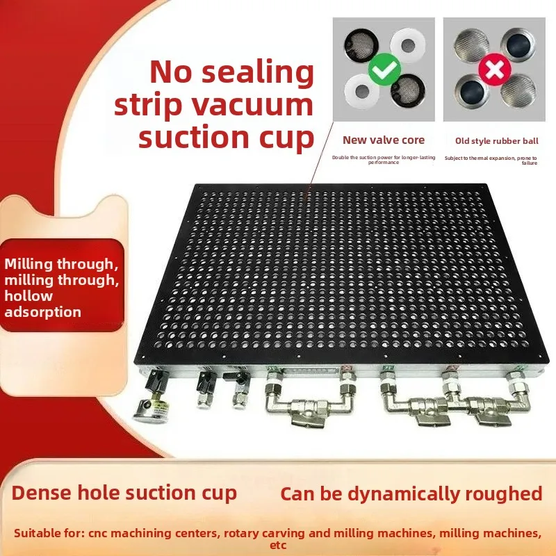 For Ultra Dense Crystal Vacuum Suction Cup Industrial Multi Point Non Sealing Strip for CNC Machining Center Strong