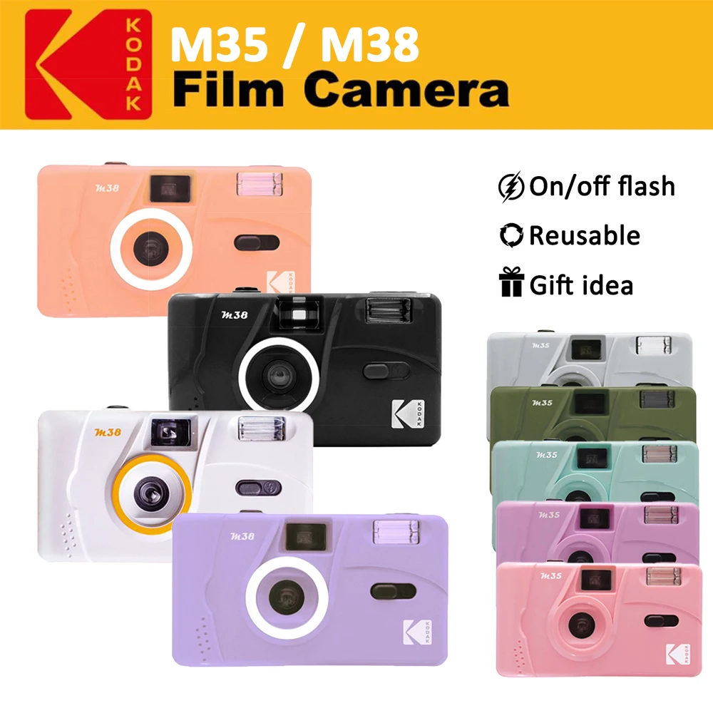 Kodak Film Camera M38/M35 35MM Retro Manual Film Camera Non-Disposable Film Film Machine with Flash Function Repeatability