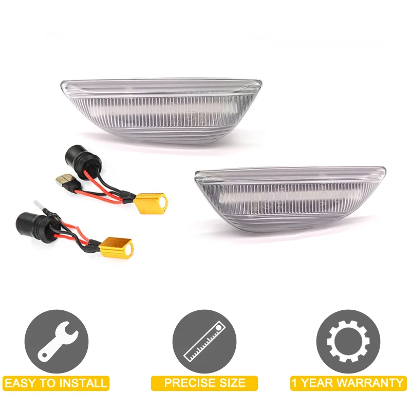 12V Clear Lens Dynamic LED Side Marker Lamp Assembly For Opel Mokka 12-2016 Mokka/X 16-2019 Sequential Blinker Turn Signal Light