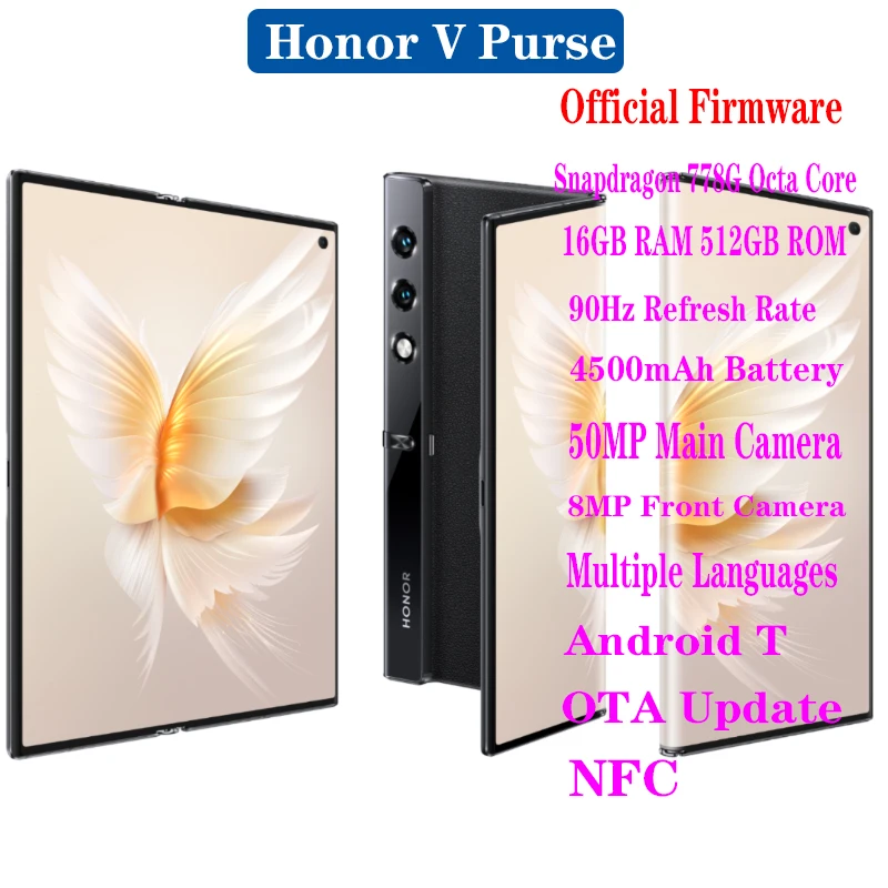 Official New Honor V Purse 5G Folded Screen Cell Phone 7.71