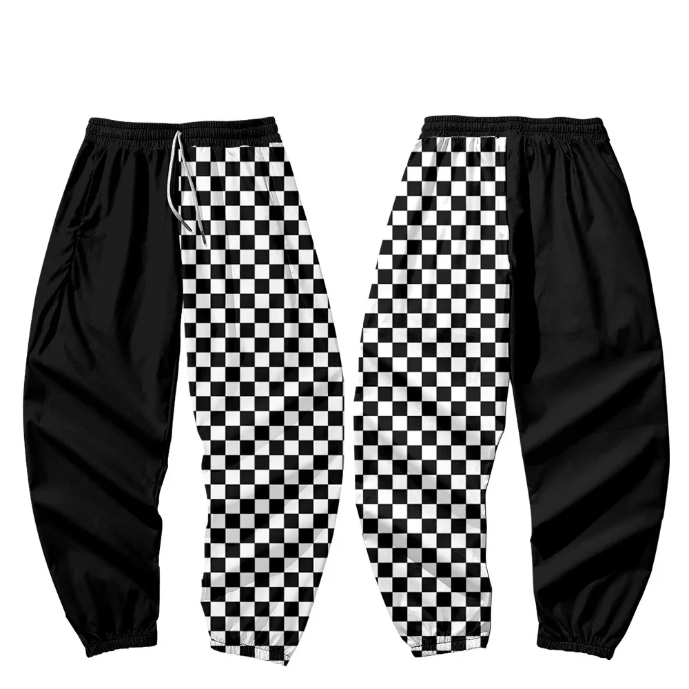 

Oversize Checkerboard Printed Spring Autumn Japanese Sweatpants Men Cargo Pants Harajuku Jogger Trousers Streetwear
