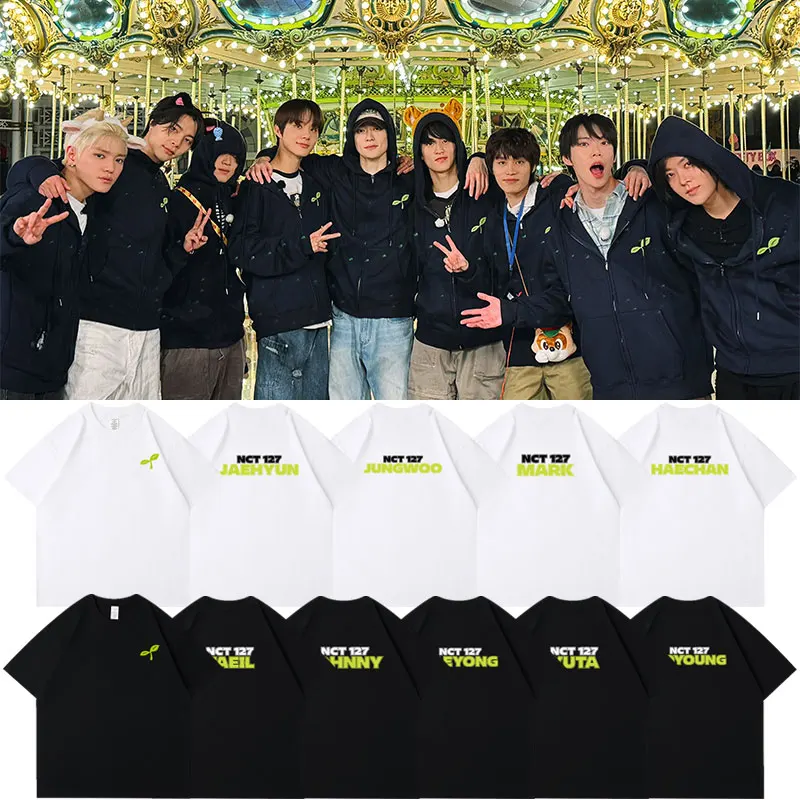 

KPOP NCT127 Футболка большого размера DOYOUNG JAEHYUN MARK JOHNNY JUNGWOO TAEYONG YUTA TAEIL HAECHAN Футболки с короткими рукавами и графикой
