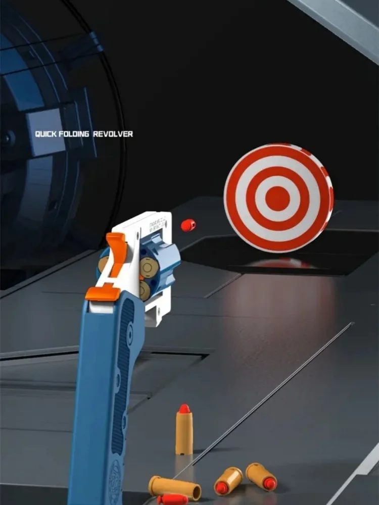 Revolver pliable avec balle molle, odorjouet, jouets d'éjection de coque, jeux de tir au odor, 5 balles et 24 balles