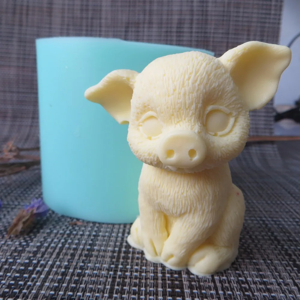 Cute 3d Pig Mold Silicone Fondant Mould Chocolate Mousse Cake Molds Candle Aroma Stone Resin Clay Molds Silicone Rubber PRZY