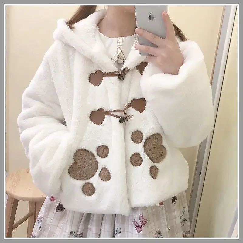 

Coalfell Rabbit Sleeping Lolita Rabbit Ears Cute and Warm Plush Lolita Thick Coat Imitation Rabbit Hair Double Layer