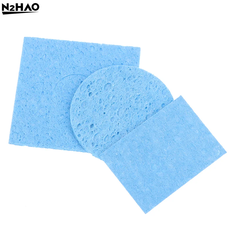 10pcs/lot  Iron Sponge Blue Soldering Sponge For BGA Soldering Iron Tip Cleaning Welding Head Cleaner Tools Welding Material