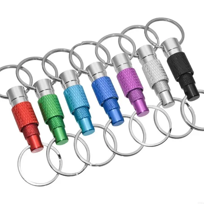 C90A Key Accessory Pull Apart Keychain Separable Detachable Metal Keyrings Double Rings for Students, Professionals