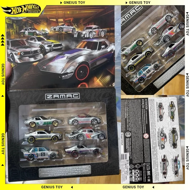 

Коллекционный набор из 6 машинок Hot Wheels 2026 Silver Series Zamac: Toyota, Porsche, Ford, Volkswagen, BMW, Corvette, масштаб 1:64, литые модели автомобилей