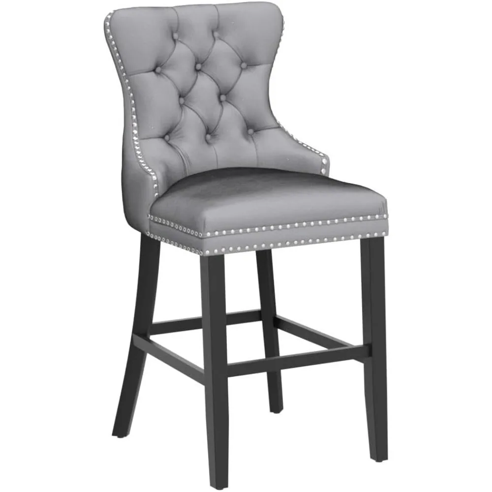 طقم مقعد مرتفع مكون من قطعتين، مخملي 26 كونترتوب مع زر خلفي وزخرفة برشام #6