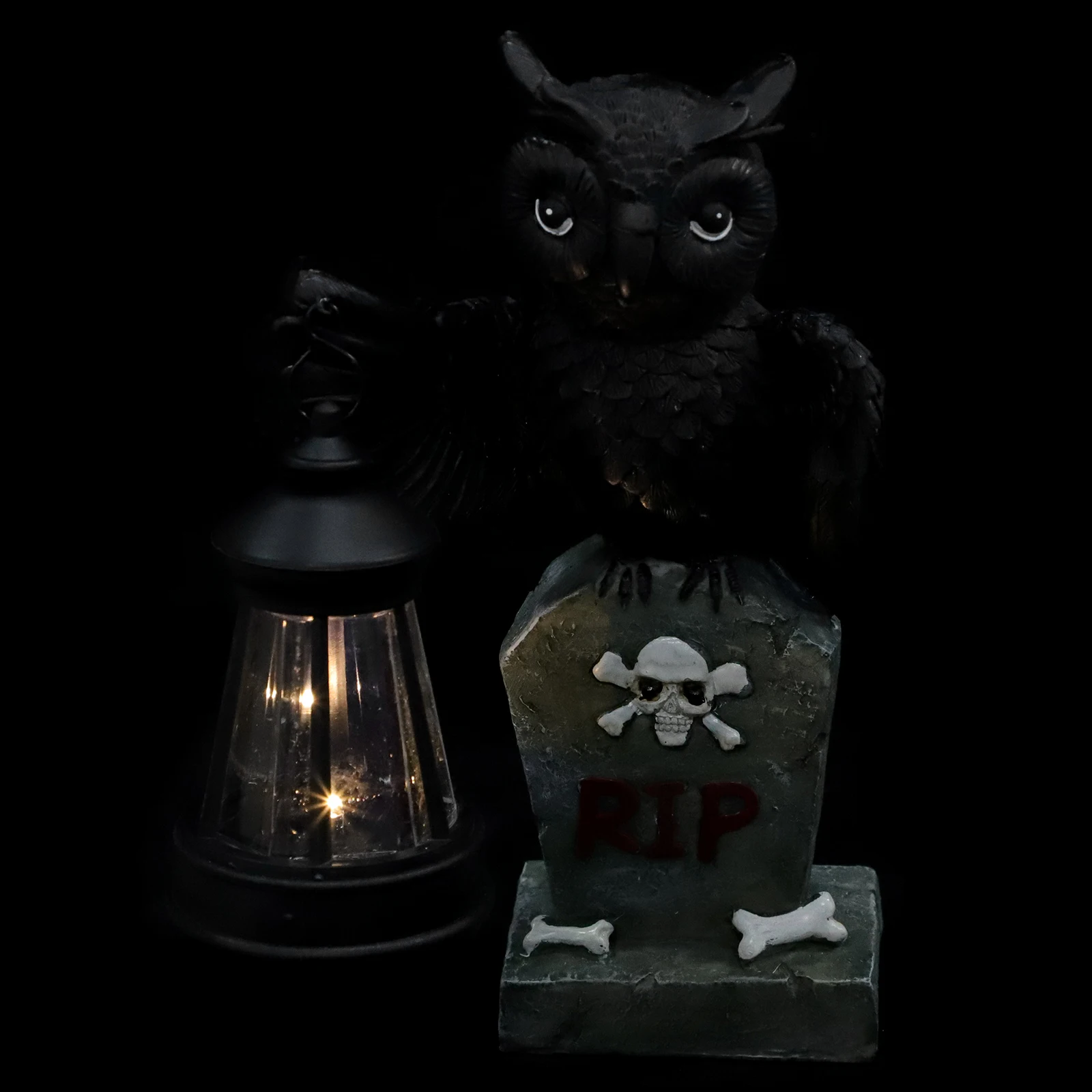 

Owl Ornament Halloween Supply Decor Home Outdoor Ornaments Adorn Festival Resin Crafts Statue