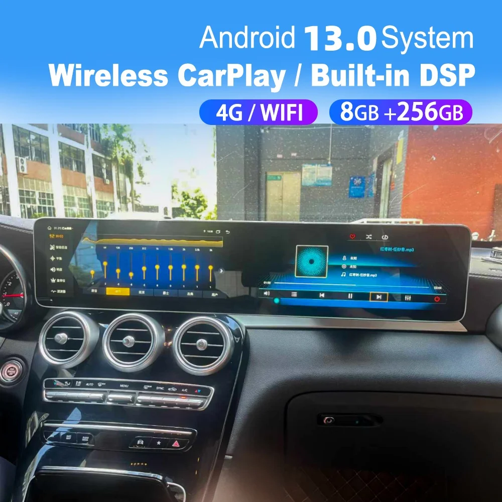 

12.3" Dual Screen 8 Core For Mercedes-benz GLC C Class 2015~2024 Android Car Multimedia Automotive GPS Navi Car Radio Head Unit