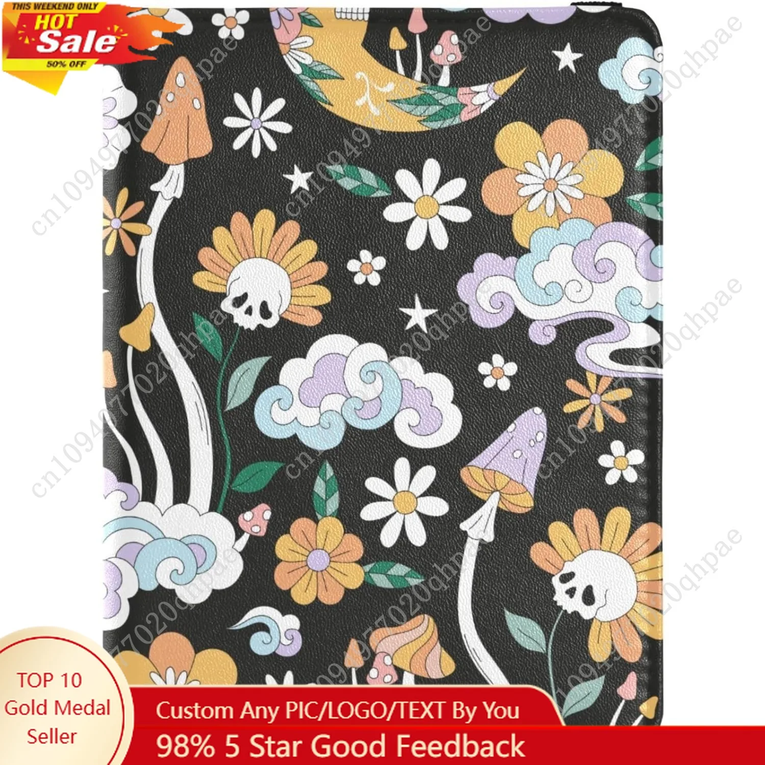 

Vintage Moon Flower Mushroom Passport Holder Passport Cover for Women Men,Travel Document Organizer Holder Accessories Boy Girl