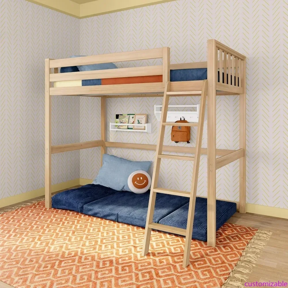 

Акция: Двухъярусная кровать в скандинавском стиле для детей: современная высокая кровать из массива дерева с 14 защитными перилами и наклонной лестницей с защитой от падения