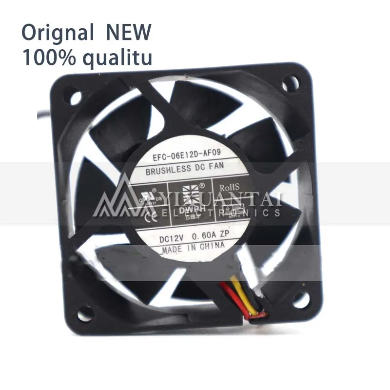 

1PCS DWPH EFC-06E12D DC 12V 0.60A 60x60x25mm 3-Wire Server Cooling Fan
