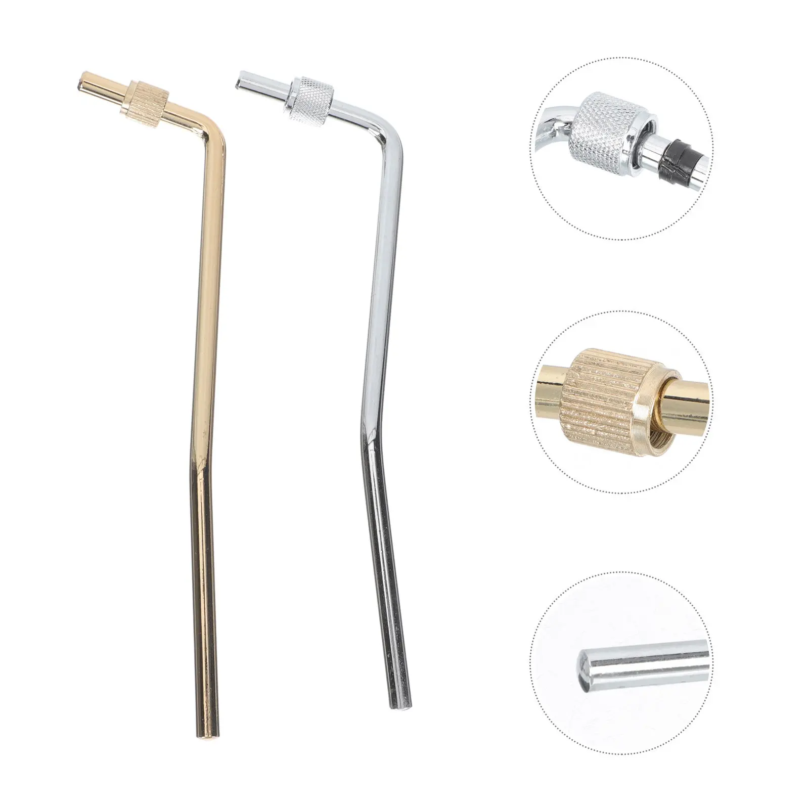 2Pcs Heavy Duty Zinc Alloy Double Tremolo Arm for Electric Guitar Whammy Bar Vibrato Arm String Tension Control Guitar Supply