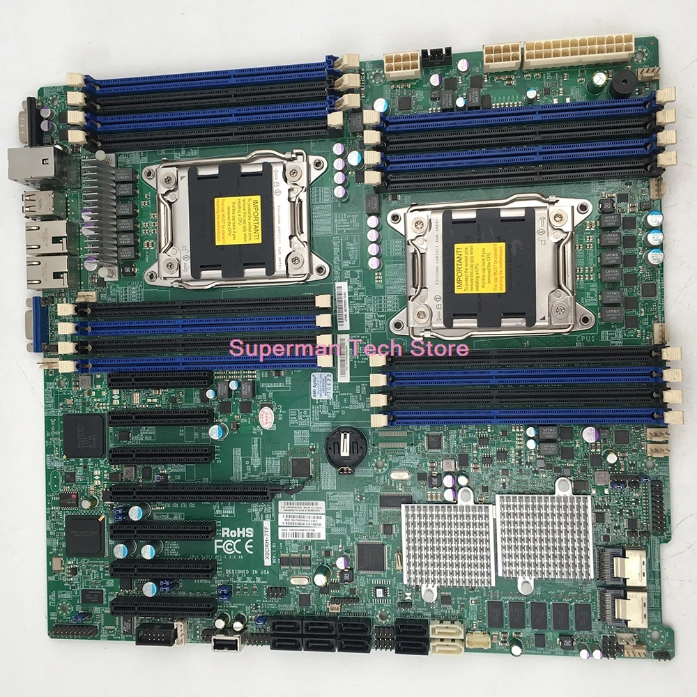 Support E5-2600 V1/V2 Family LGA2011 DDR3  ECC For Supermicro Server Motherboard X9DRH-7TF