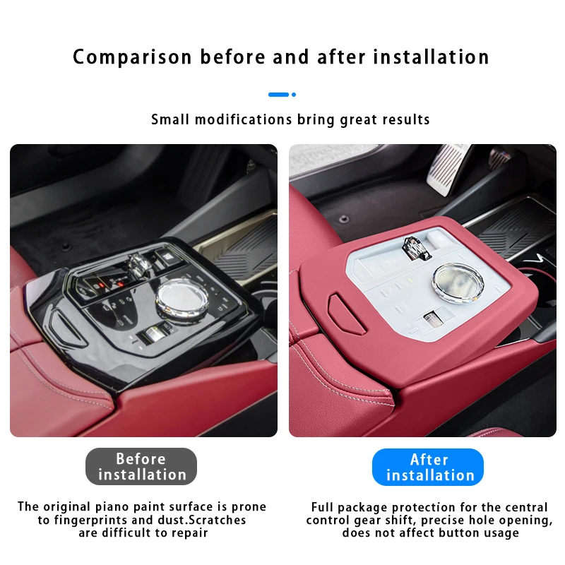 لسيارات BMW 5 Series i5 G60 2024 + سيارة التحكم المركزي والعتاد التحول غطاء لوحة أزرار المضادة للخدش حماية الوسادة الداخلية اكسسوارات