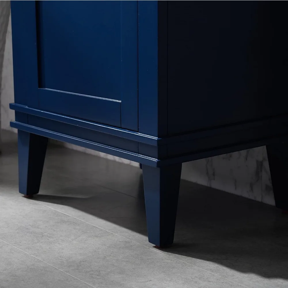 mobile da bagno con lavabo singolo blu da 20 pollici con piano in porcellana