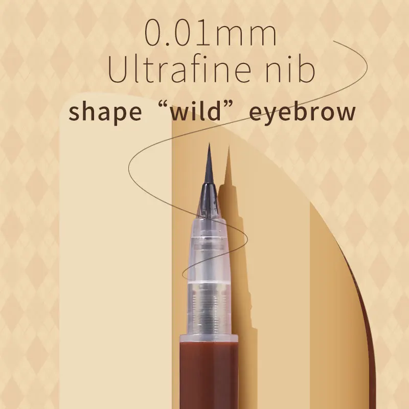 초미세 초미세 눈썹 연필 방수 전문 땀 방지 액체 아이라이너 눈썹 이중 목적 내구성 메이크업 아트