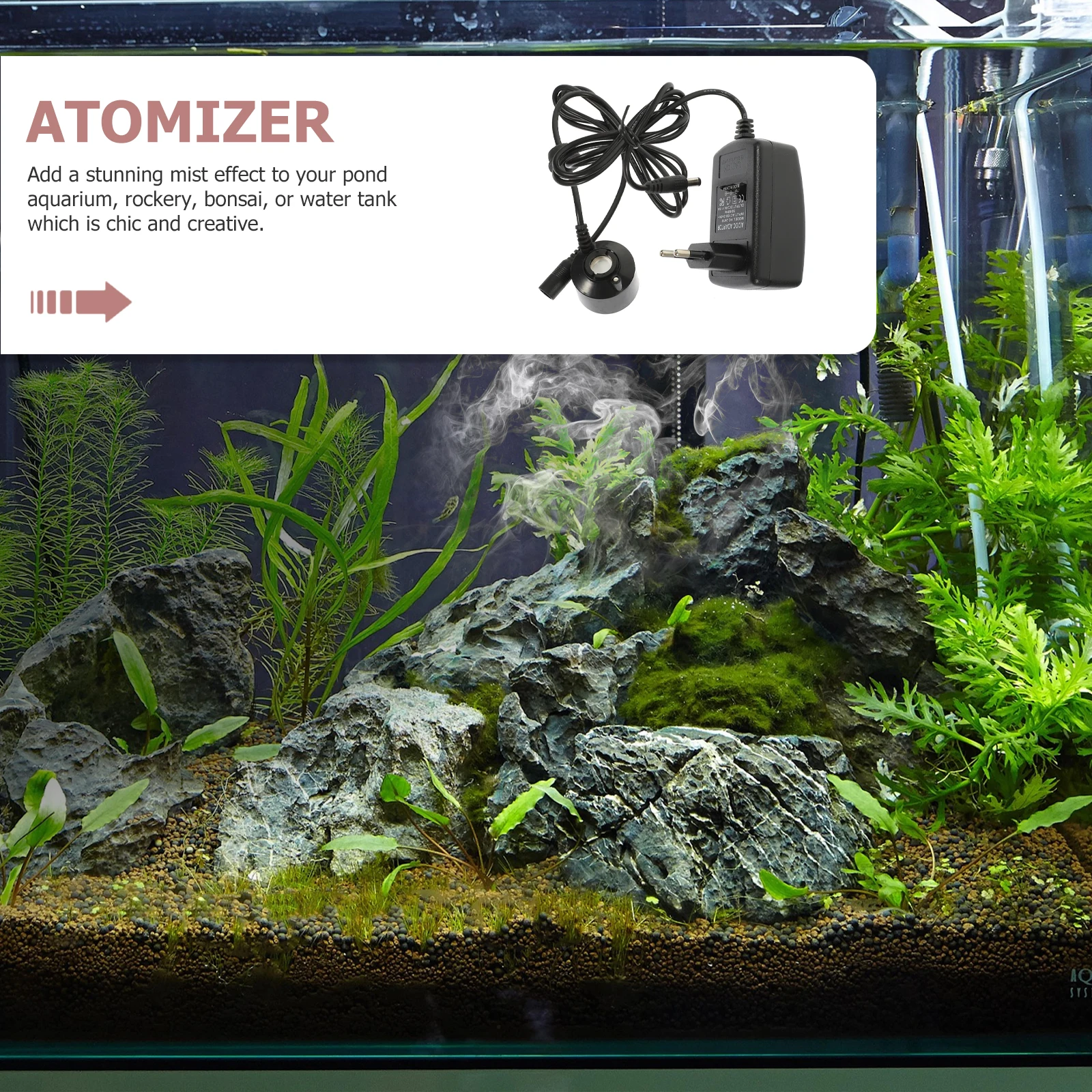 

Air Fish Fog Machine Ultrasonic Pond Mini Water Fountain Low Noise Dense Effect Halloween Party for Halloween