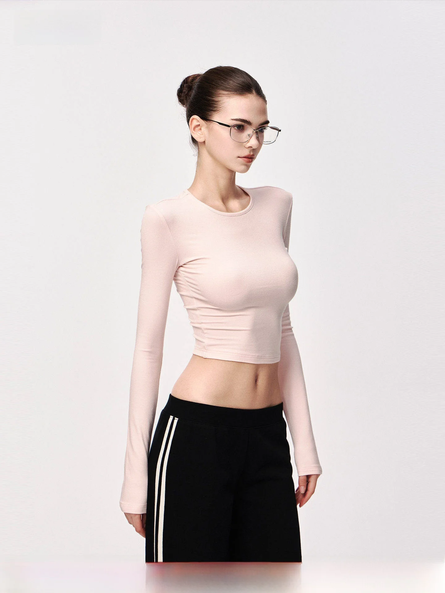 

JLAUNT Розовая футболка Long Sve, женская облегающая футболка ort Sle round Ne American Hot Girl oulder Level Top на осень