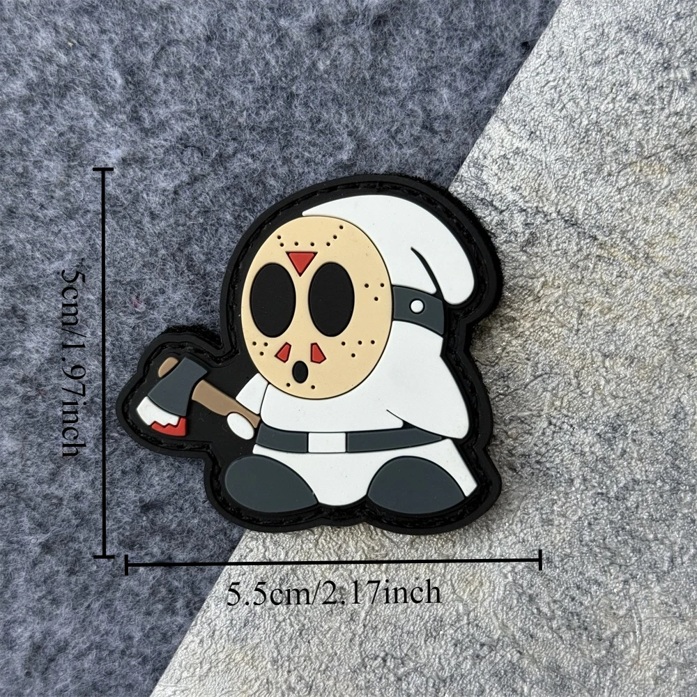 Parche táctico esqueleto Halloween PVC con velcro para mochila - imagen 2