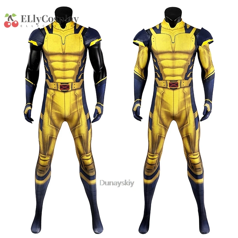 Macacão Wolverine masculino, James Howlett, fantasia cosplay, armadura de ombro, impressão 3D, macacão zentai, super-herói Halloween, roupa masculina