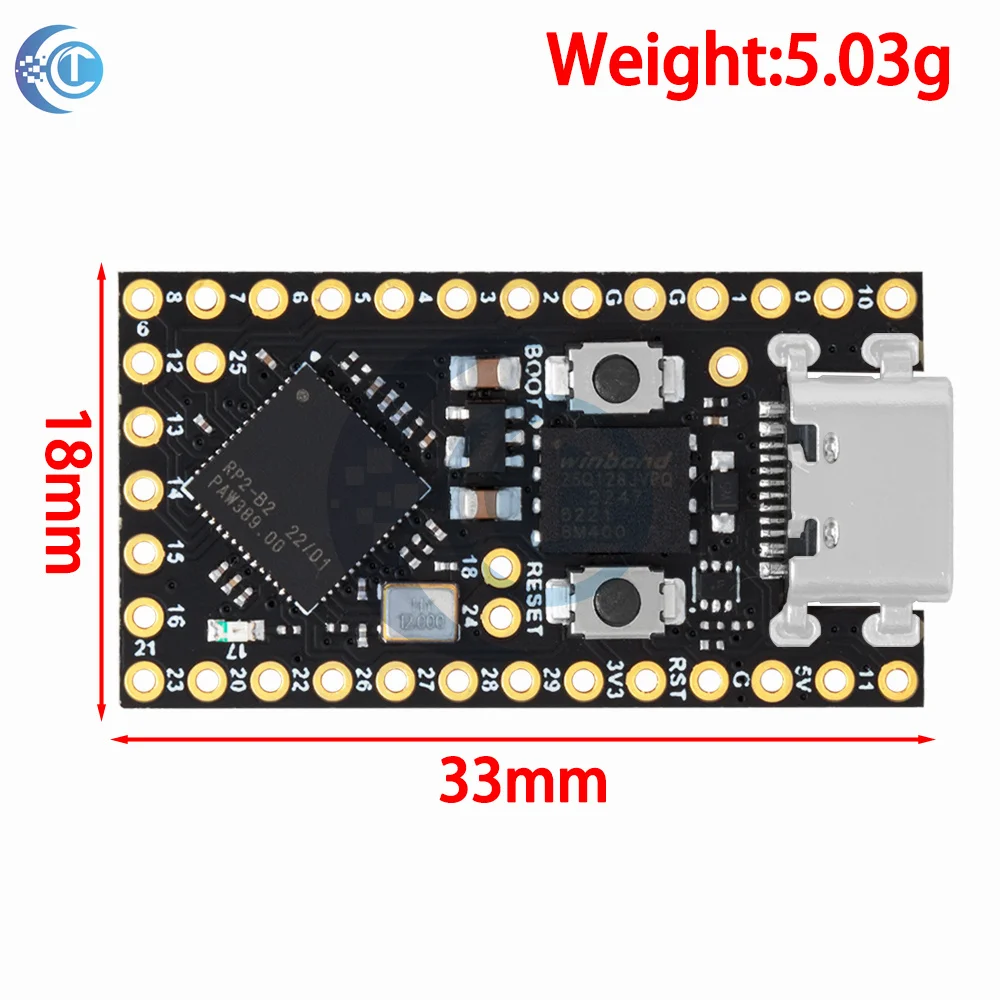Raspberry Development Board ProMicro RP2040 is compatible with Helios OxB2 MicroPython