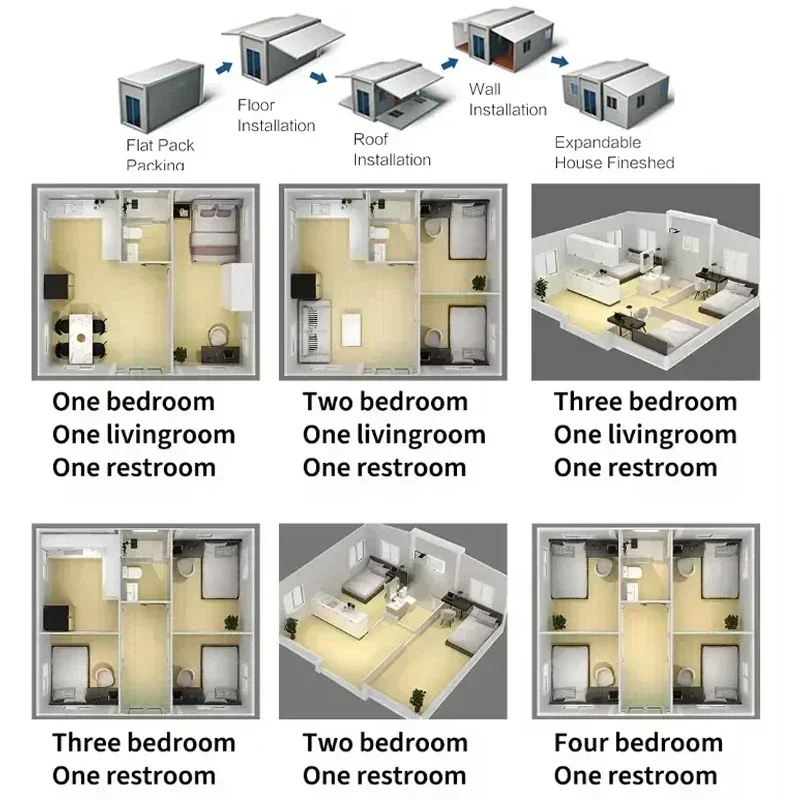 Factory Price Expandable Container House 20ft 40ft Prefabricated Tiny House Mobile Home For Hotel Office Villa Hospital Outdoor