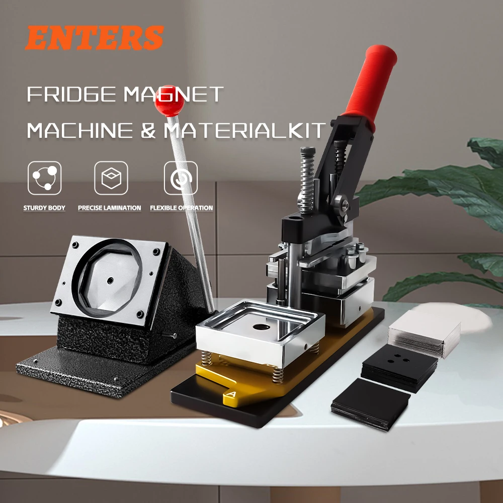 2.5*2.5inch/63.5*63.5mm Fridge Magnet making Machine Refrigerator Sticker Machine with 100 pcs materials
