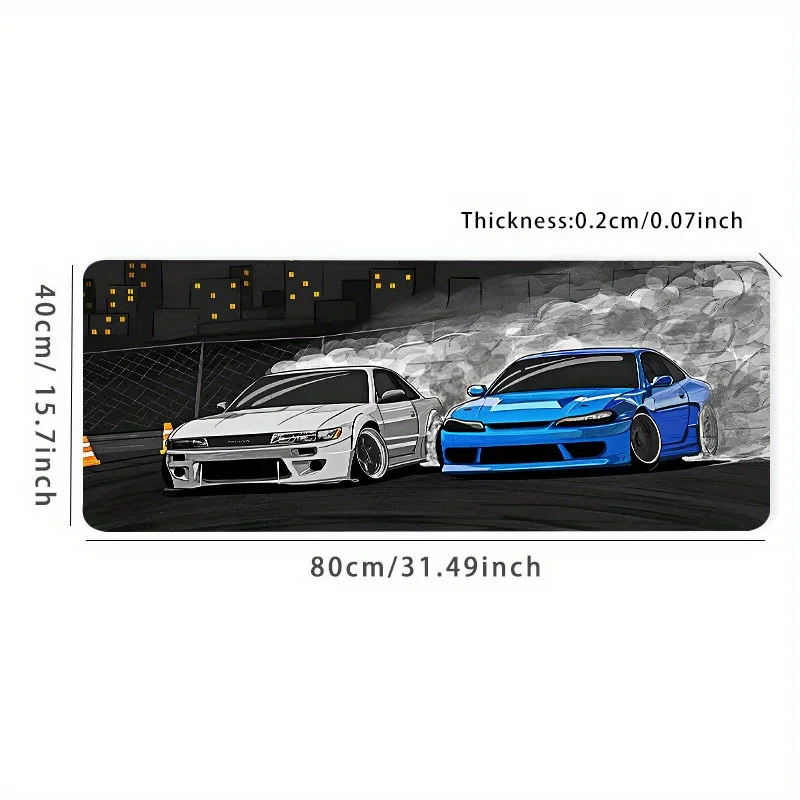 Large mousepad Drift S13 and S15 JDM Car Desktop Black table mat gaming mousepad Work Games Office Home Boys desktop accessories