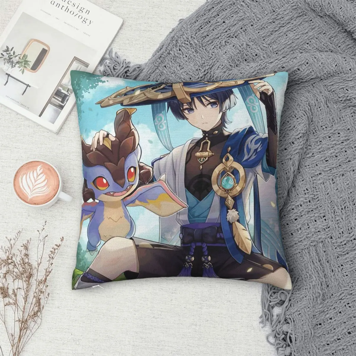 Scaramouche And Wanderer Game Square Pillowcase Cushion Cover Pillow Case Throw Pillow Cover for Home Bedroom Car