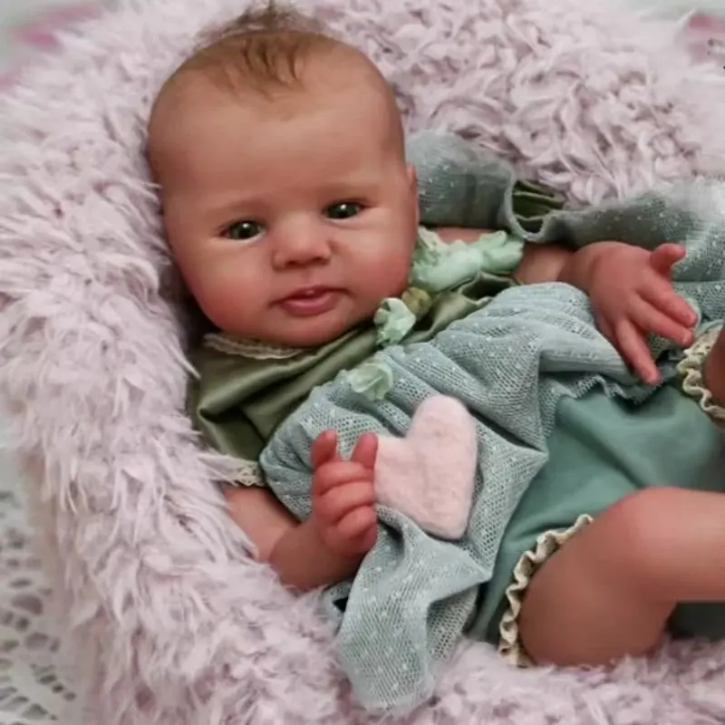 18inch Reborn Doll Kit Bo Awake Baby Unpainted DIY Doll Parts with Body Cloth and Eyes