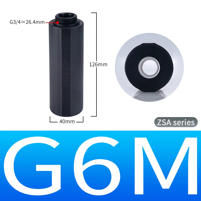 Pneumatic Silencer Large Flow Direct Type ZSA Series External Thread G1/8 G1/4 G3/8 G1/2 G3/4 G1\'\' Through Hole Muffler