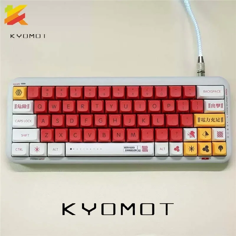 Kyomot 138 chave EVANGELION-02 keycaps eva segunda máquina dye pbt xda perfil para cherry mx diy layout ducky teclado mecânico