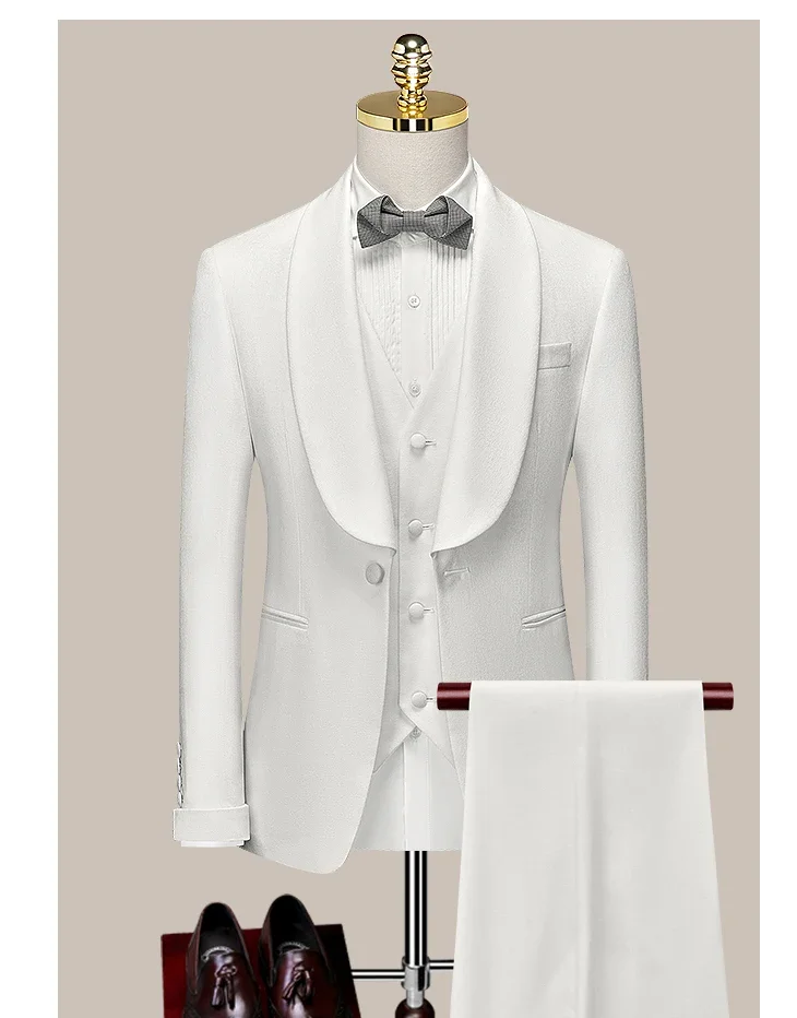 

Tailor Shop White Tuxedo Man Suit Wedding Suit for Men Groomsman Suit