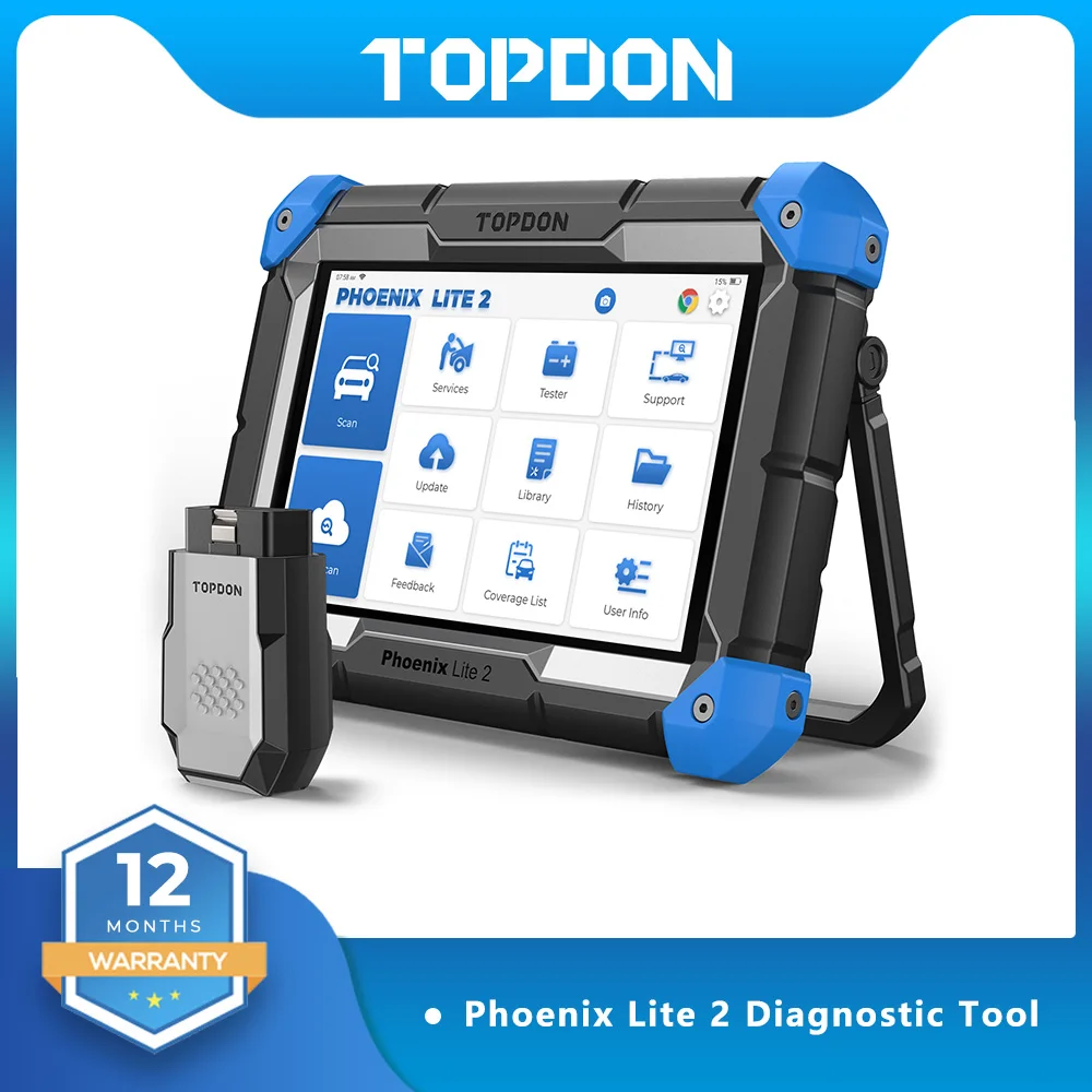 Topdon Phoenix Lite 2 OBD2 Car Diagnostic Tool Proffessional ECU Coding Scanner VAG Bi-Directional Automotive Tools Active Test