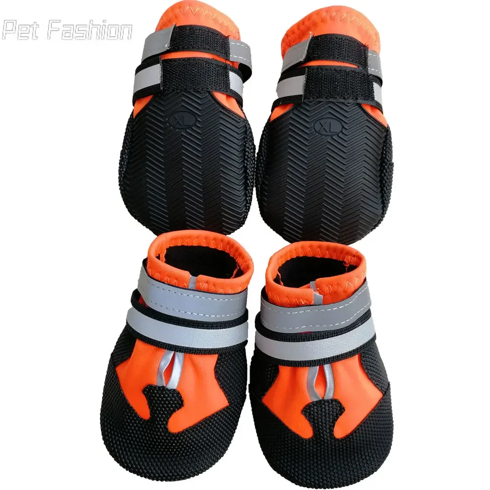 4pcs/Lot Shoes For Large Dogs Boots Waterproof Socks Non-Slip Reflective Medium Dog Covers For Labrador Alaska Golden Retriever