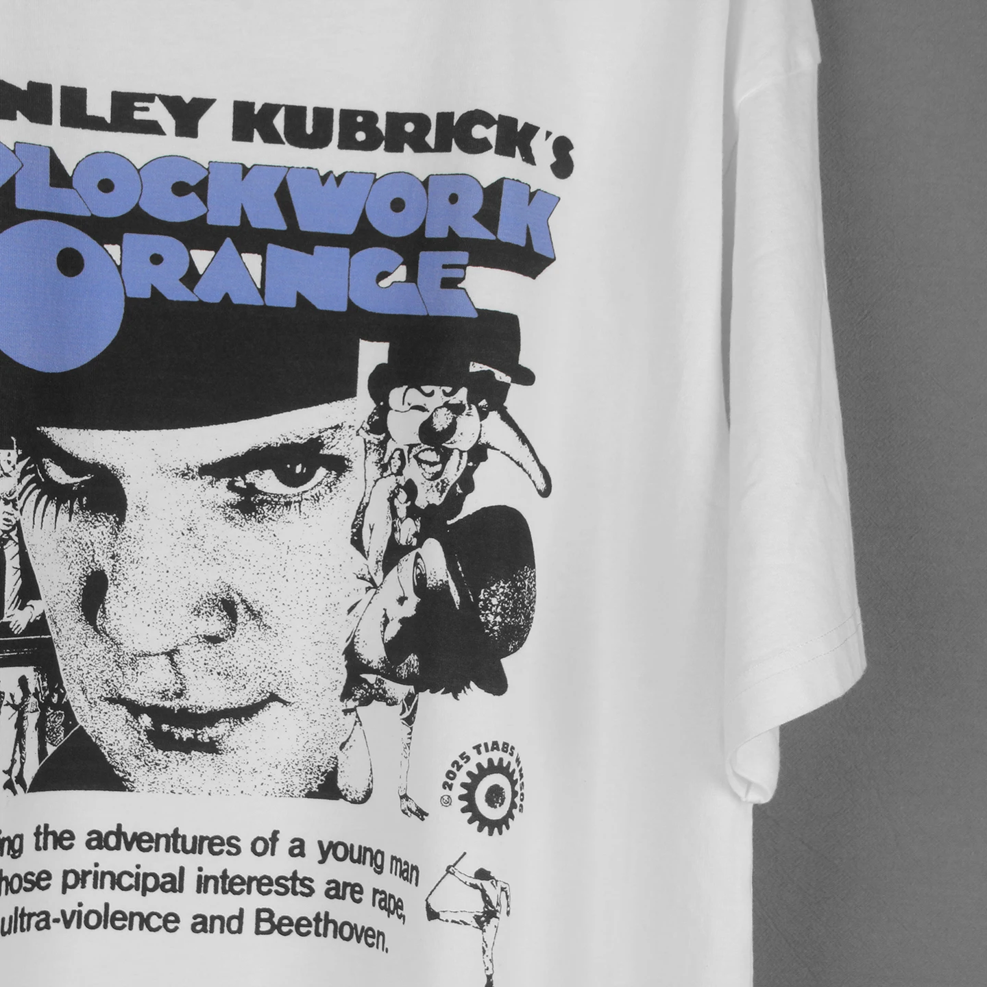 TIABSWMS06 A Clockwork Orange T-Shirt Movie Drop Shoulder Loose Oversized Short Sleeves Bad Taste Retro Vintage Men's Shirt