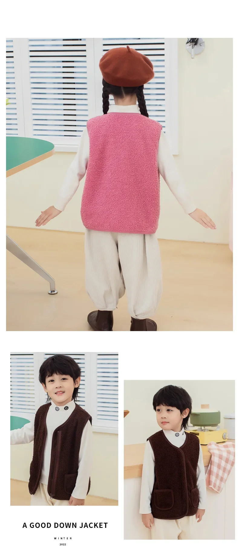Neue Herbst-Winter-Fleece-Weste für Jungen und Mädchen, Baby-Freizeitweste, weiche, atmungsaktive Kinder-Innenweste, winddichte Alltagsjacke für Kinder – Detail 17