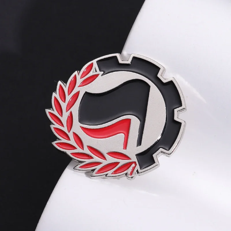 Antifa Action Flag Logo Enamel Pin Anti-Racism Flag for Decoration Alliance Against War and Peace Brooch Lapel Badge Wholesale