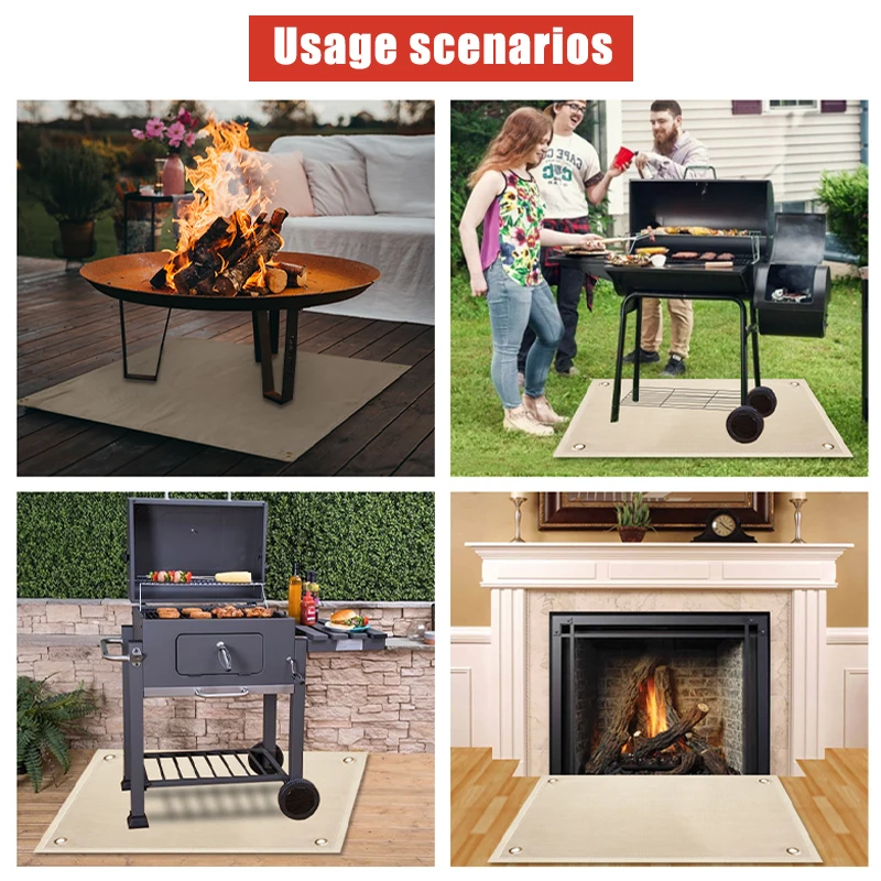 Nuovo tappetino ignifugo isolante in tessuto ignifugo per esterni con custodia gratuita per proteggere il prato del cortile del ponte all'aperto