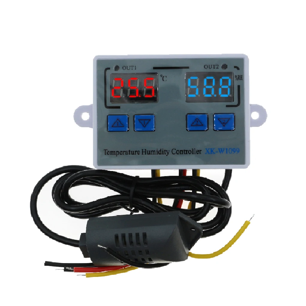 Thermostat Dual Display AC110-220V 0 °C-100 °C Plastics 120/240/1500W Cooling Control Egg Incubator Hygrometer