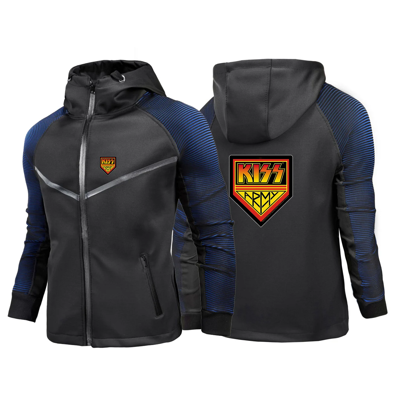 

Rock Band Kiss 2024 Men's New Racing Suit Jacket Long Sleeves Casual Gradient Motorcycle Coat Print Clothing Comfortable Top