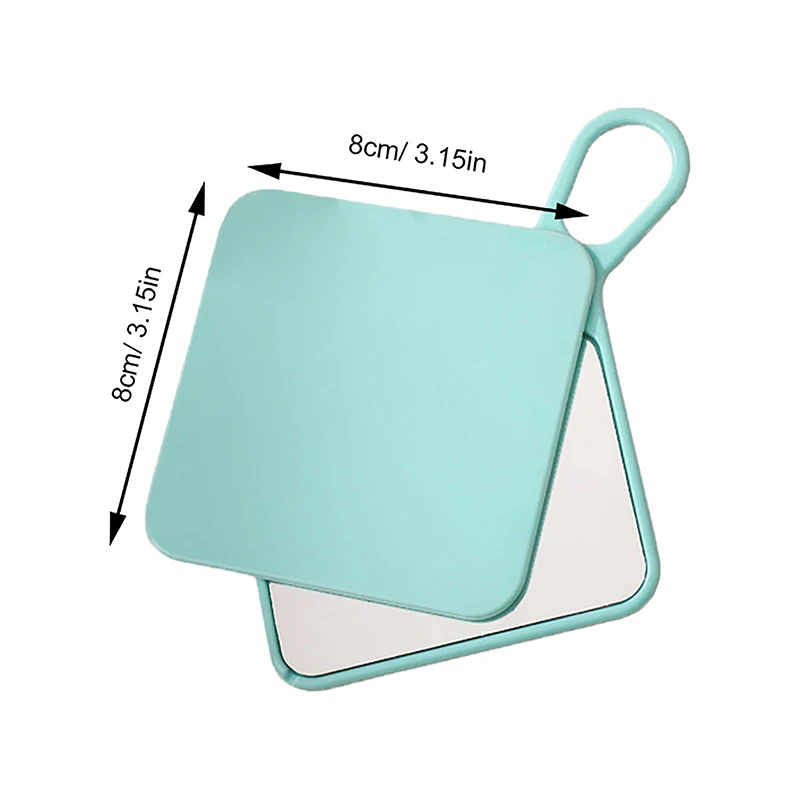 Portátil Handheld Mini Espelho De Bolso, Quadrate Espelho, Deslizando Tampa, Make-Up, Mini