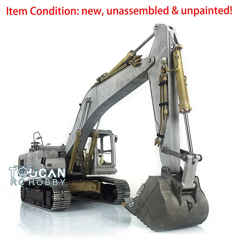 KIT LESU PC360 AC360 RC Hydraulic Excavator 1/14 Remote Control Earth Digger Model Unpainted Kits Vehicle with Light System ESC