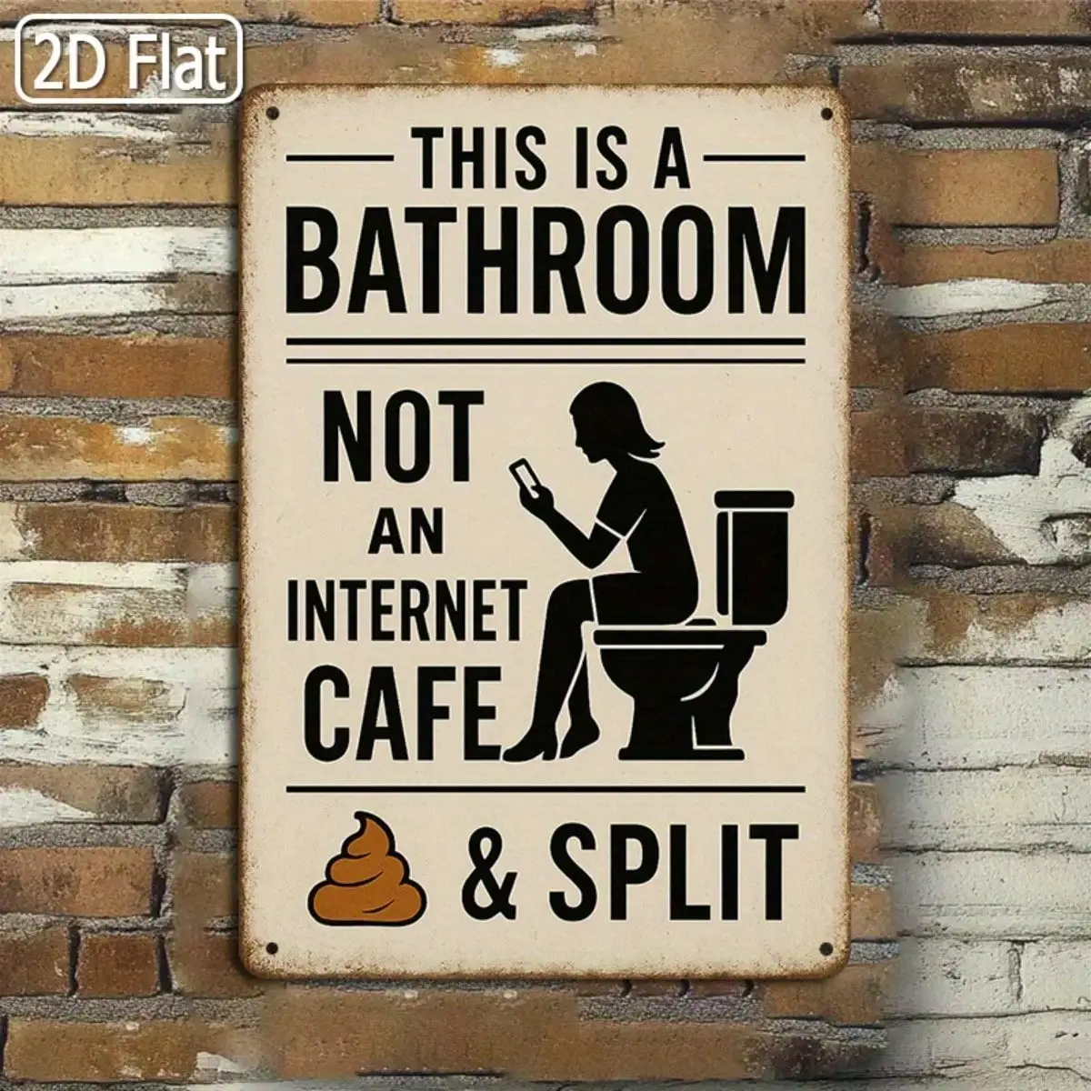 1PC Tin Sign Bathro… - image