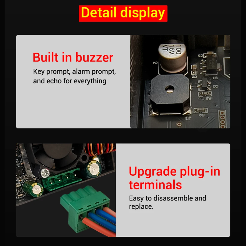 Color Screen Cnc Buck-boost Power Module 6-36V To 0.5-36V 90W Step Down/up Power Supply With Cooling Fan