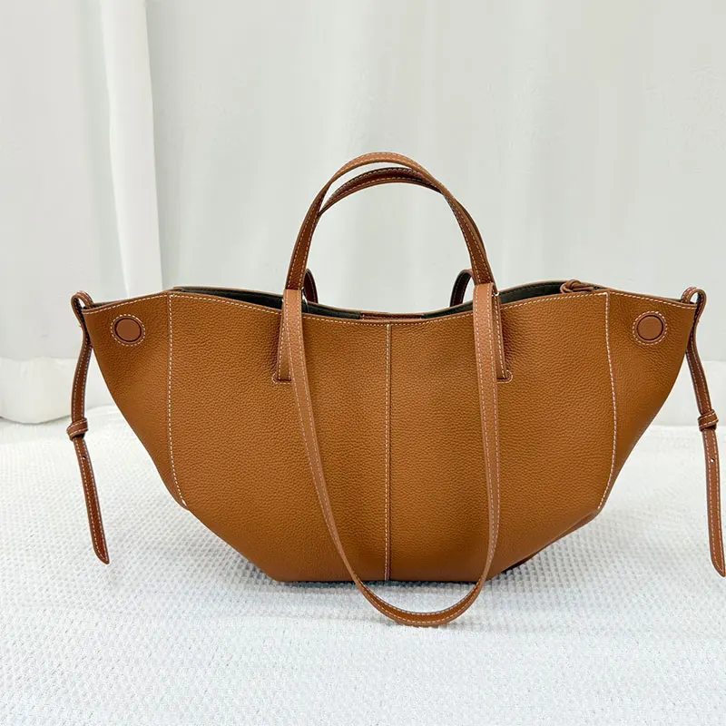 

Classic Tote Bag Genuine Leather Large Capacity Travel Shopping Bag Fashion Versatile High Quality Women Shoulder Handbag