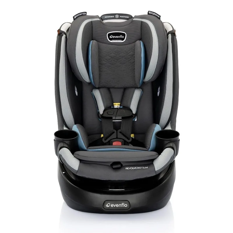 Revolve360 Slim 2-in-1 Rotational Car Seat with Quick Clean Cover (Stow Blue) US(Origin)